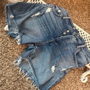 Maurices Blue Distressed Jean Shorts